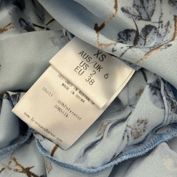 🆕 BRONX & BANCO 🧿 NWOT Bedouin Blue Poppy Tiered Mini Dress - Sz XS US - Picture 16 of 16